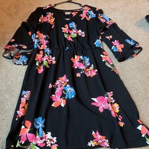 Black floral dress